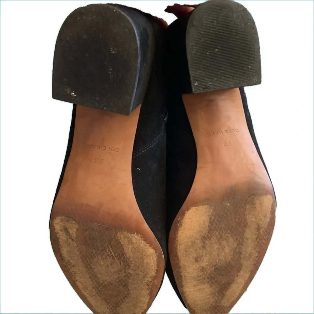 Cole Haan “Elyse” black suede bootie. Size 9.